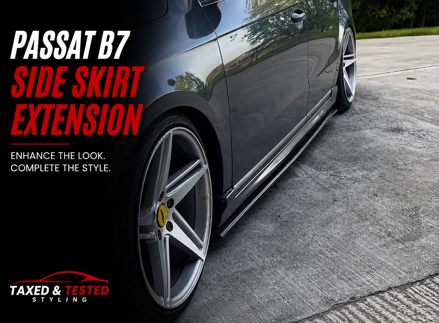 VW Passat B7 Gloss Black Side Skirt Extensions 215cm | 2 Piece Set | Fast Irish Shipping