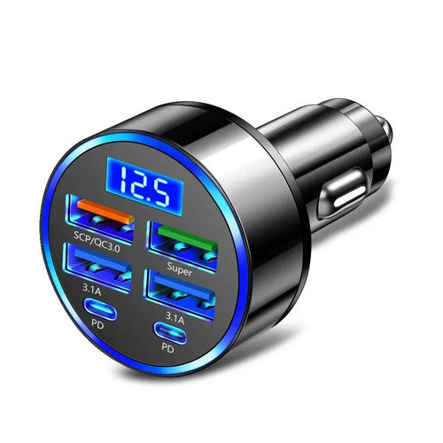 6 Port USB Car Charger with USB-C Fast Charging | Ireland