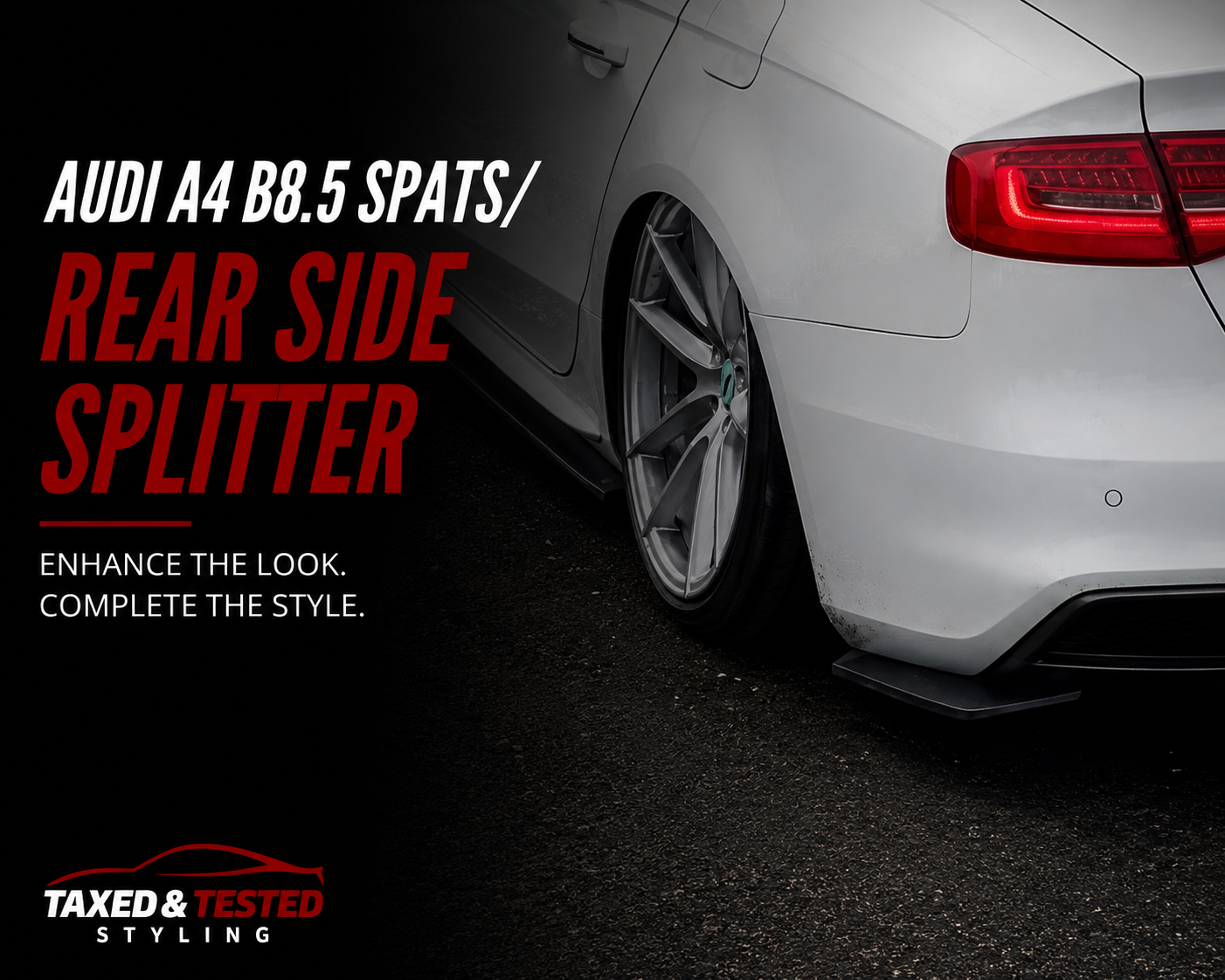 Audi A4 B8.5 Gloss Black Rear Spats | Rear Side Splitters | Fast Irish Shipping