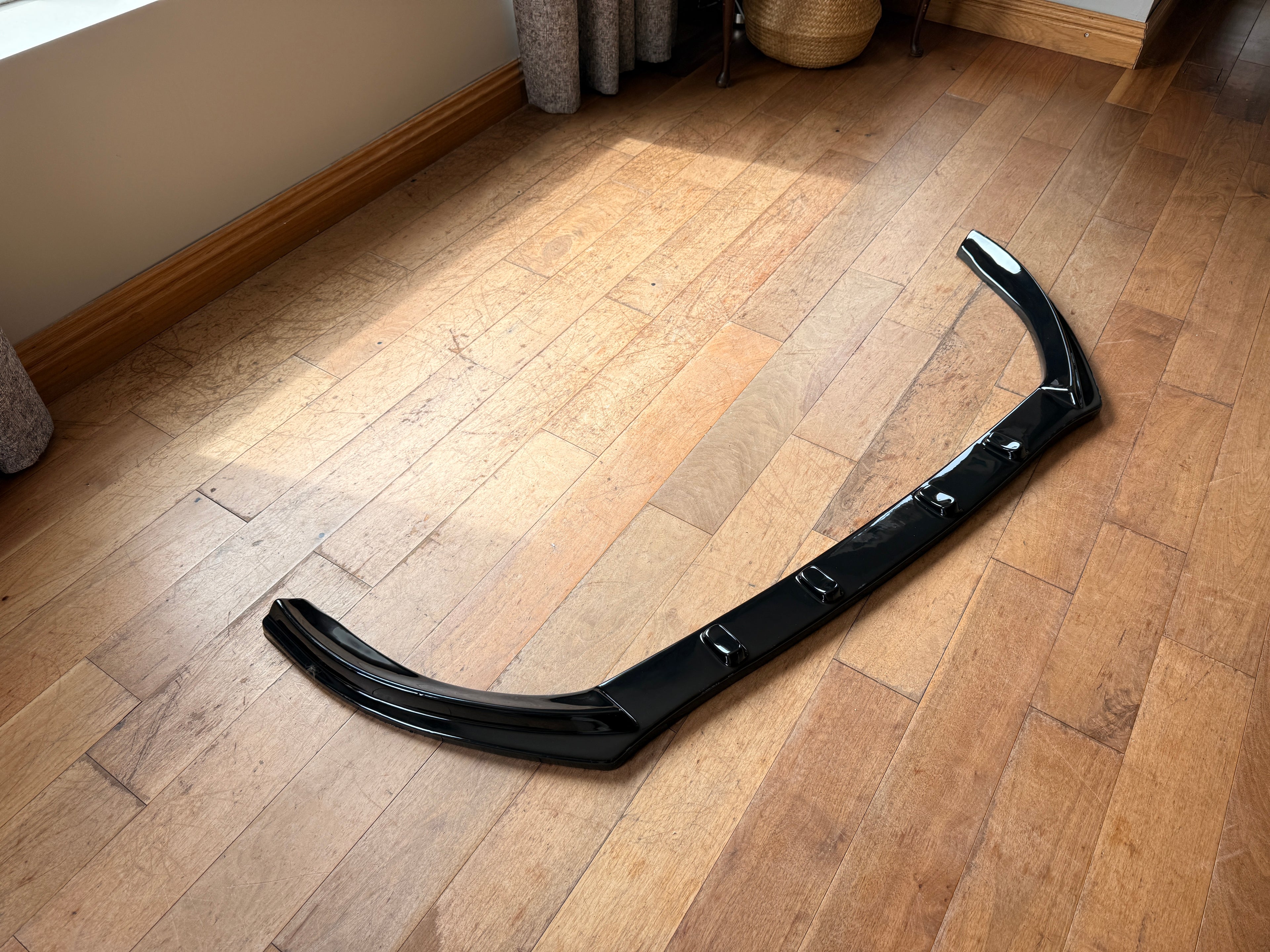 VW Golf MK7 Gloss Black One-Piece Front Splitter | GTI GTD R Line R | Fast Irish Shipping