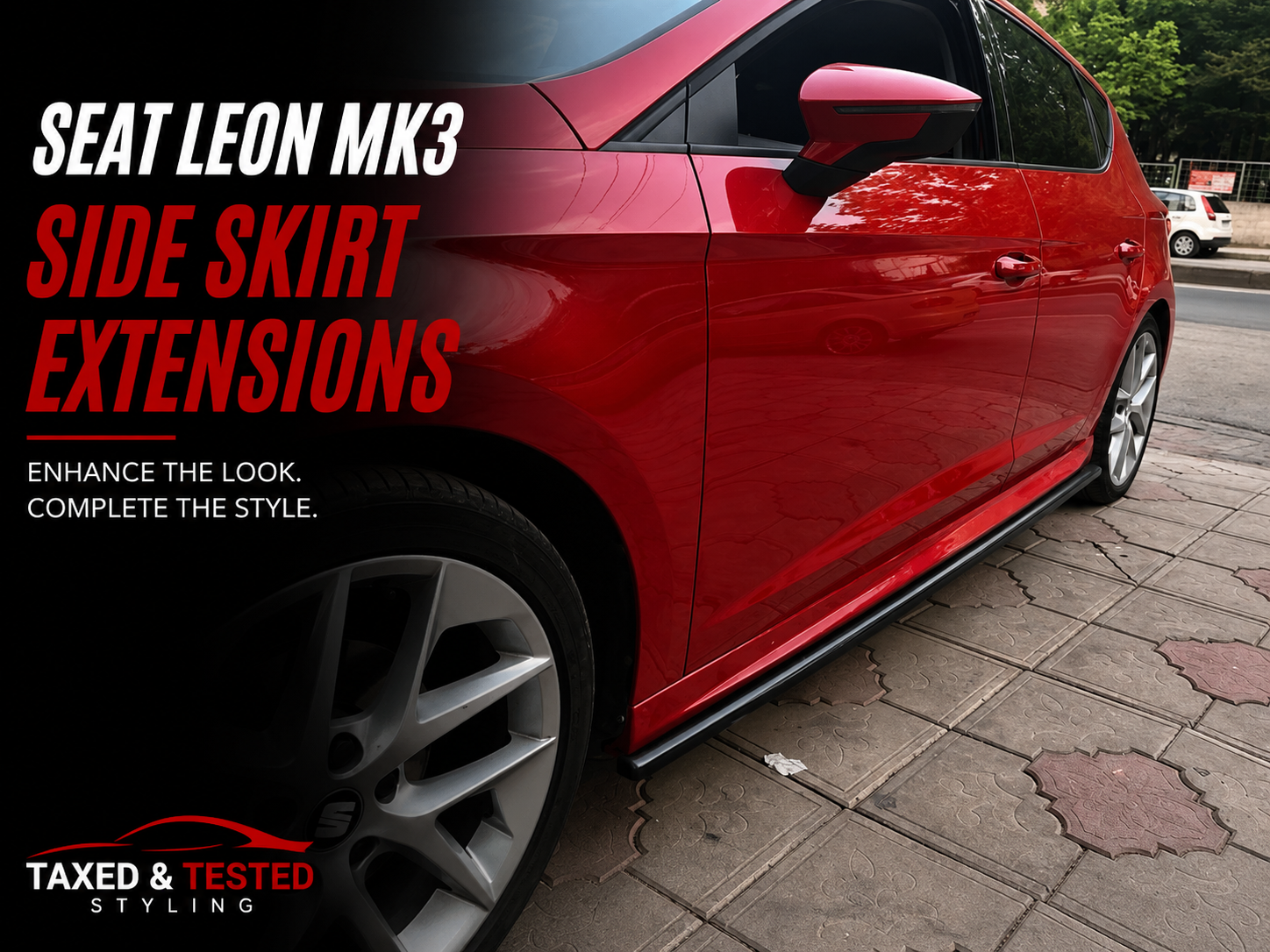 Seat Leon MK3 Gloss Black Side Skirt Extensions 192cm | 2 Piece Set | Fast Irish Shipping