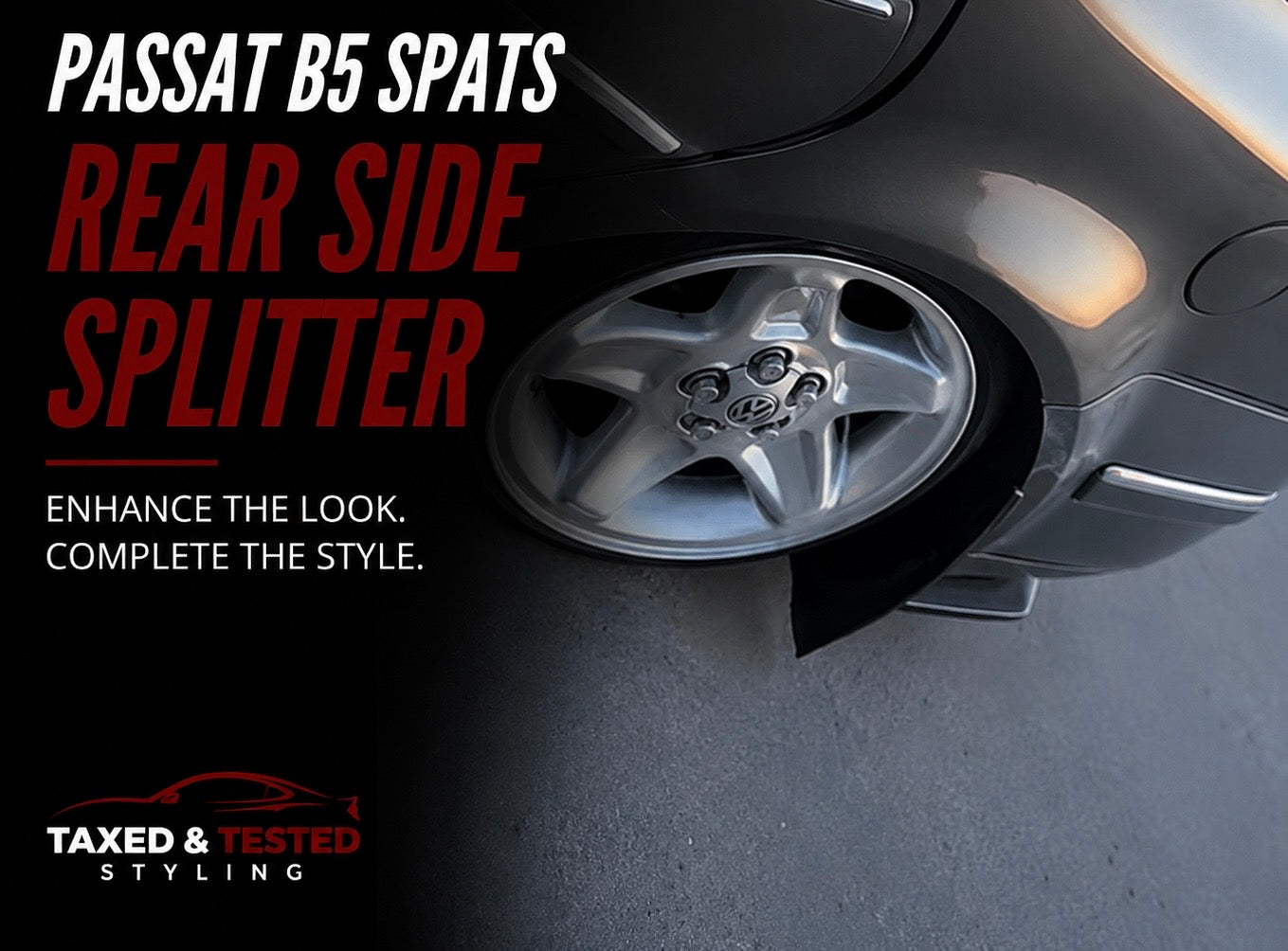 VW Passat B5/B5.5 Gloss Black Rear Spats | Rear Side Splitters | Fast Irish Shipping