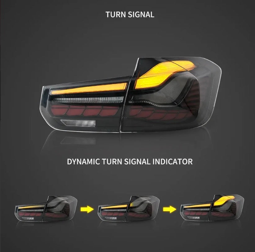 12-19 BMW 3 Series 6th Gen (F30 F80) Vland OLED Tail Lights With Dynamic Welcome Lighting (GTS Style) [E-mark]