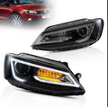 10-18 VW Jetta MK6 Vland Dual Beam Projector Aftermarket Headlights Black With Red Demon Eyes E-mark