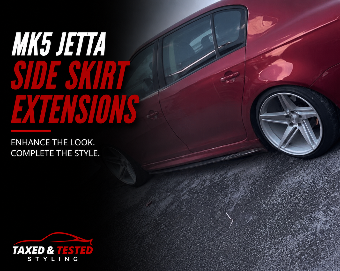 VW Jetta MK5 Gloss Black Side Skirt Extensions 192cm | 2 Piece Set | Fast Irish Shipping