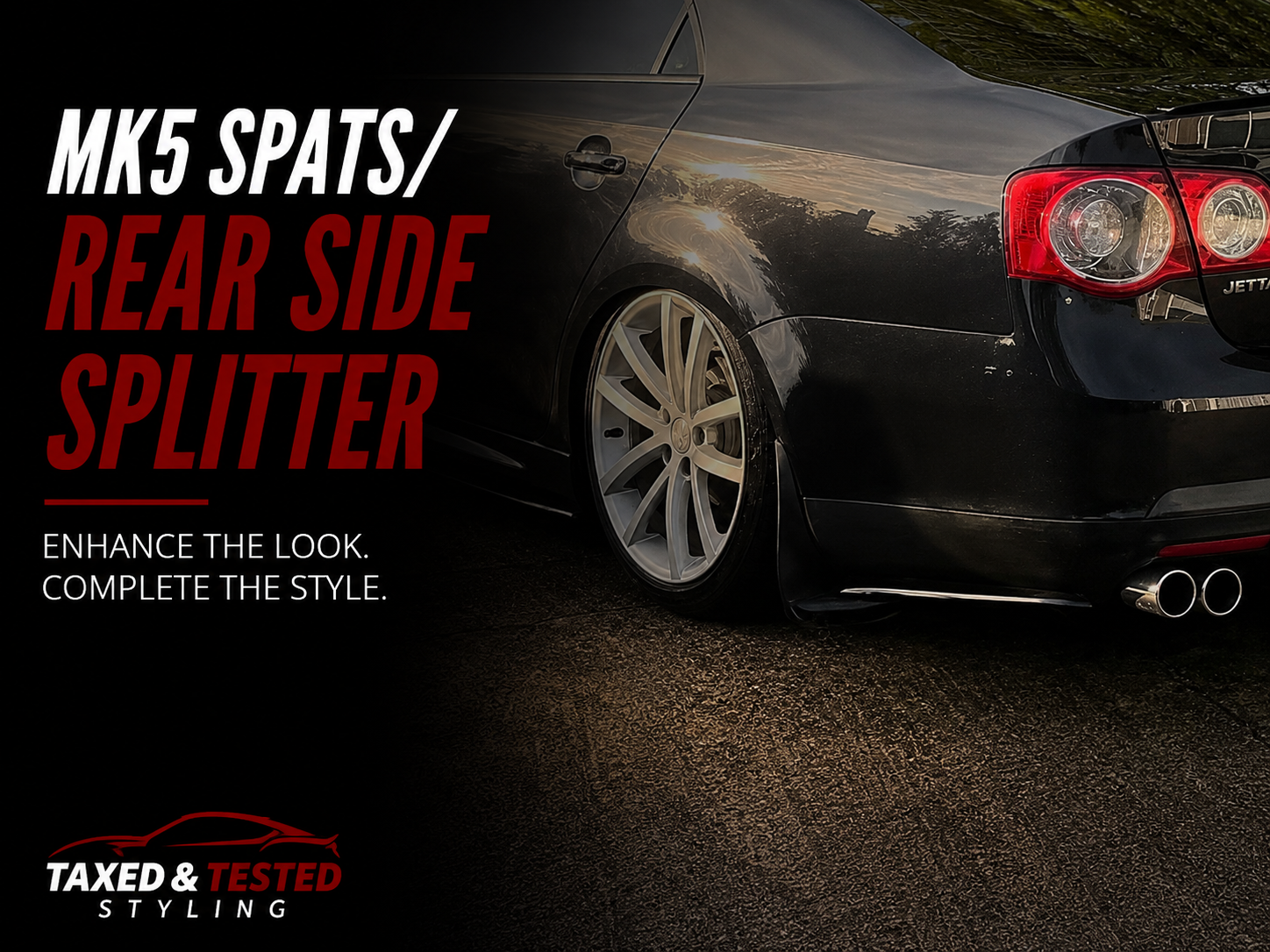 VW Jetta MK5 Gloss Black Rear Spats | Rear Side Splitters | Fast Irish Shipping