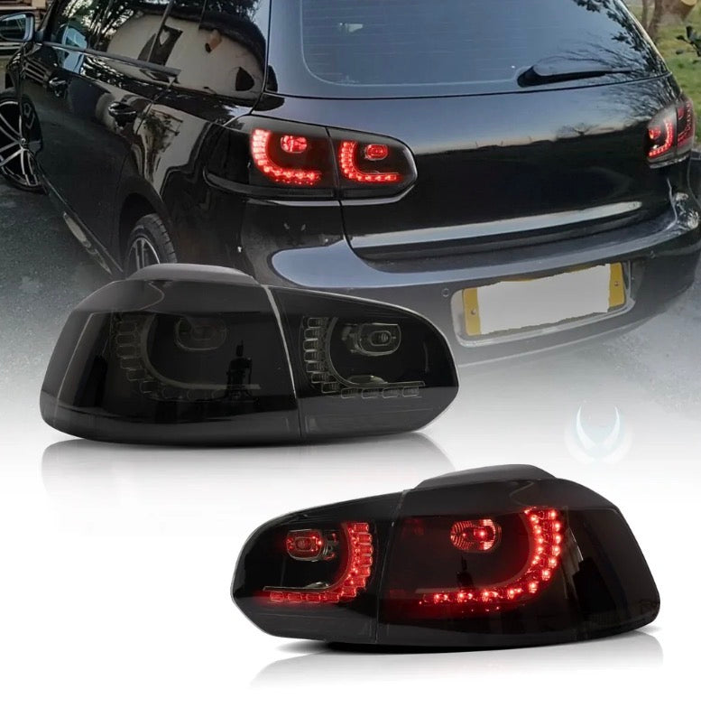08-12 VW Golf Mk6 Vland LED Aftermarket Tail Lights With Amber Sequential Turn Signal [E-mark]