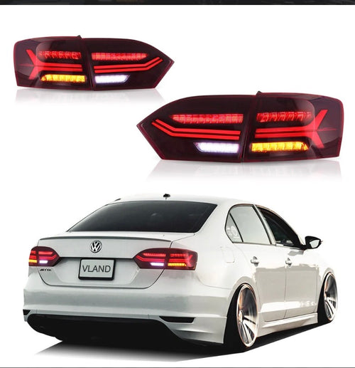 11-14 VW Jetta MK6 Vland LED Aftermarket Tail Lights With Sequential Turn Signal [E-mark]