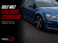 VW Golf MK7 Gloss Black Side Skirt Extensions 205cm | 2 Piece Set | Fast Irish Shipping