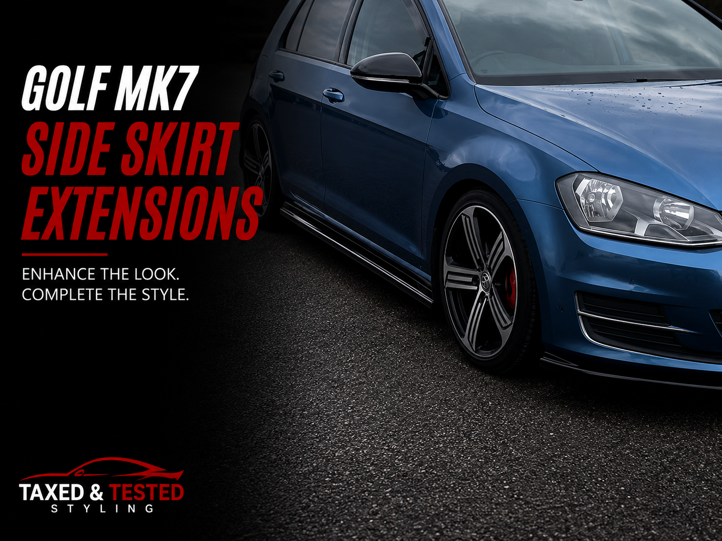 VW Golf MK7 Gloss Black Side Skirt Extensions 205cm | 2 Piece Set | Fast Irish Shipping