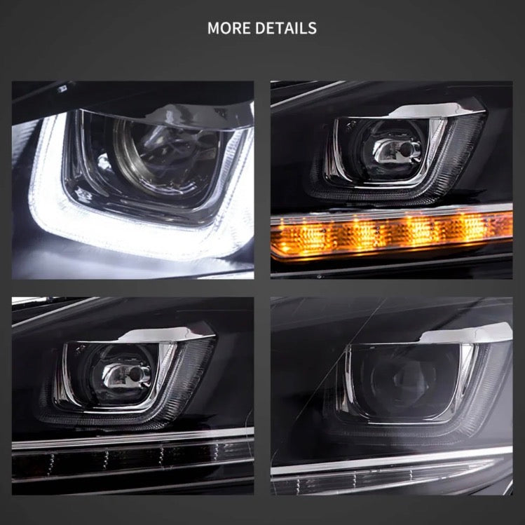 08-14 VW Golf Mk6 Vland Dual Beam Projector Aftermarket Headlights With Demon Eyes E-mark