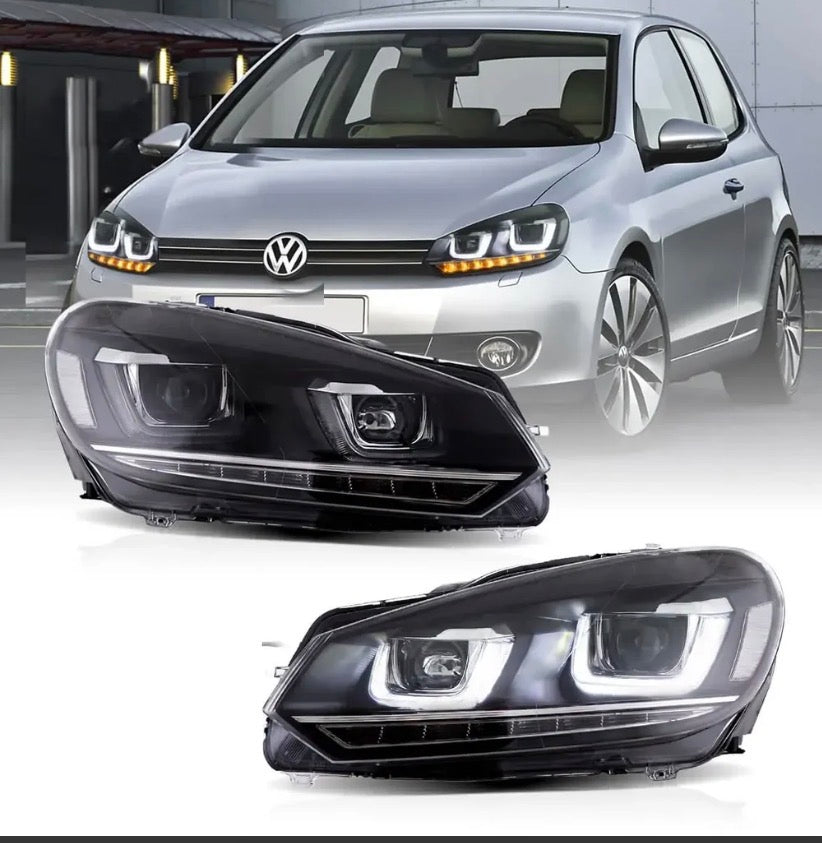 08-14 VW Golf Mk6 Vland Dual Beam Projector Aftermarket Headlights With Demon Eyes E-mark