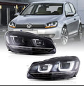 08-14 VW Golf Mk6 Vland Dual Beam Projector Aftermarket Headlights With Demon Eyes E-mark