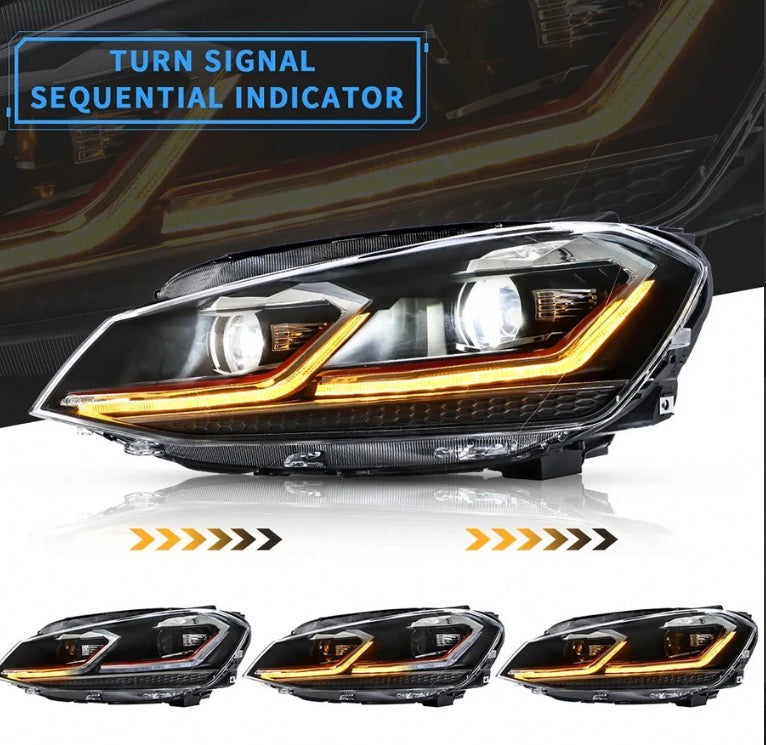 12-16 Volkswagen Golf MK7 Vland Full LED Projector Headlights [E-mark]