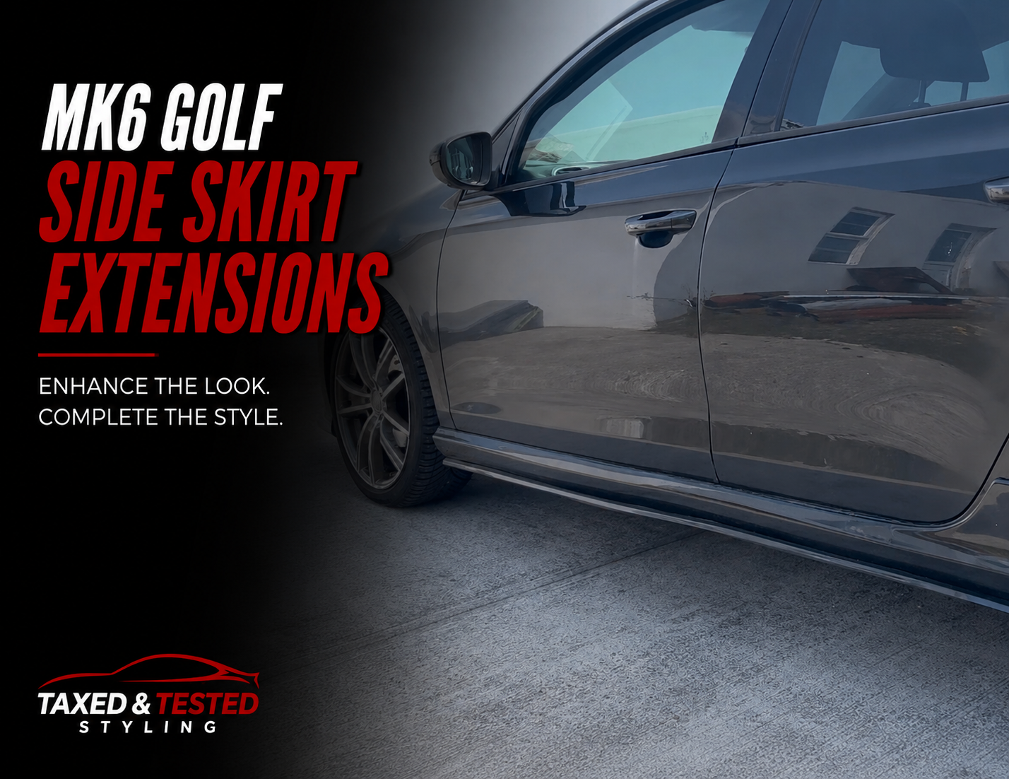 VW Golf MK6 Gloss Black Side Skirt Extensions 192cm | 2 Piece Set | Fast Irish Shipping