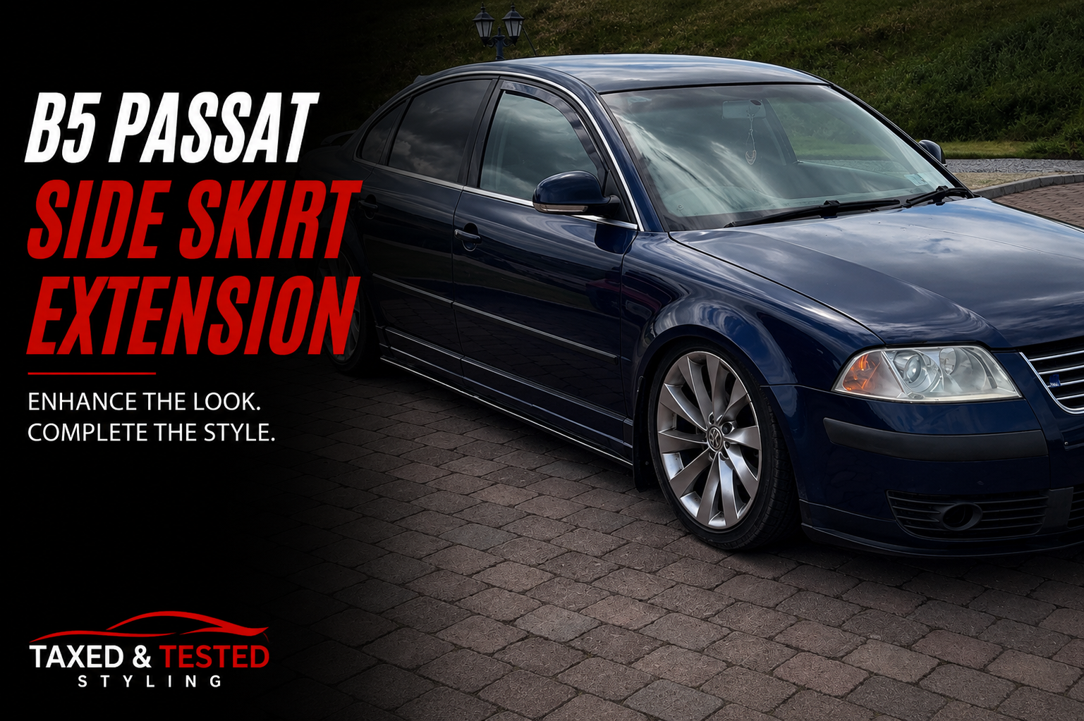 VW Passat B5/B5.5 Gloss Black Side Skirt Extensions 205cm | 2 Piece Set | Fast Irish Shipping