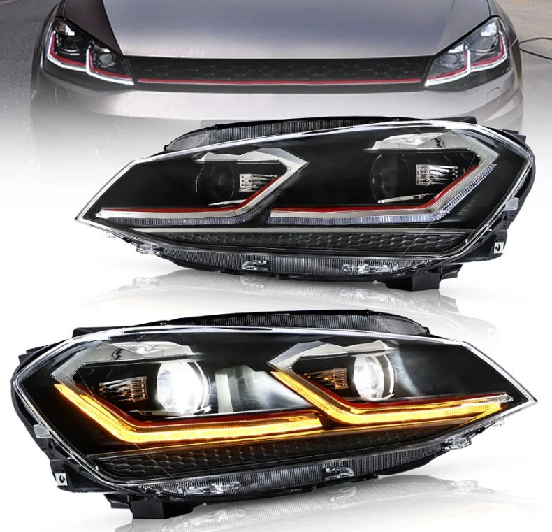 12-16 Volkswagen Golf MK7 Vland Full LED Projector Headlights [E-mark]