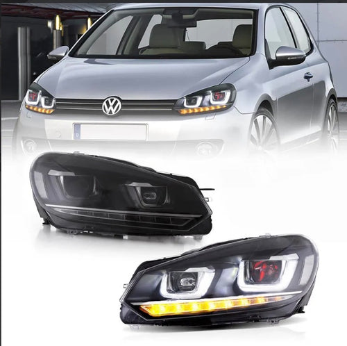 08-14 VW Golf Mk6 Vland Dual Beam Projector Aftermarket Headlights With Demon Eyes E-mark