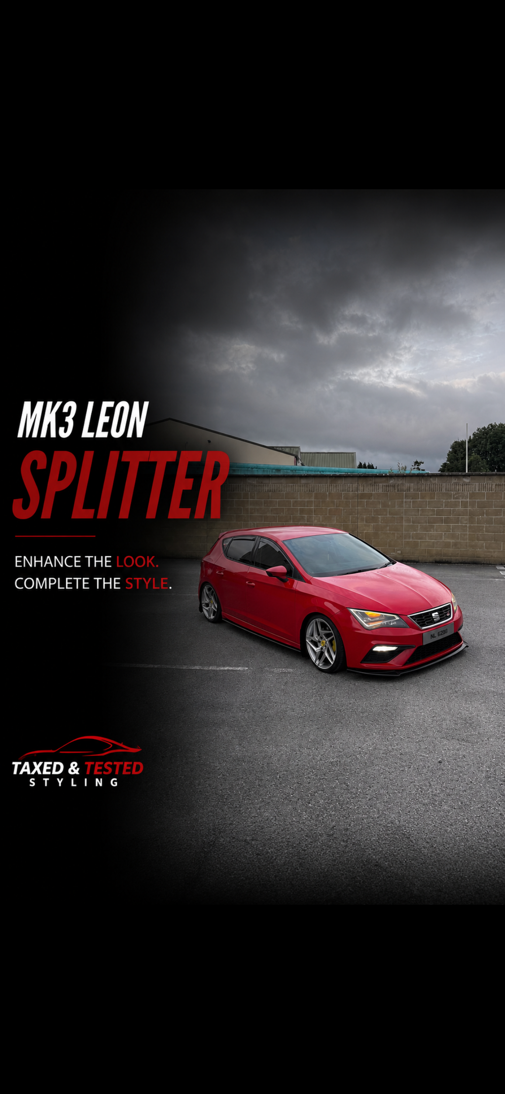 Seat Leon MK3 Front Splitter Gloss Black | 5F Styling | Fast Irish Shipping