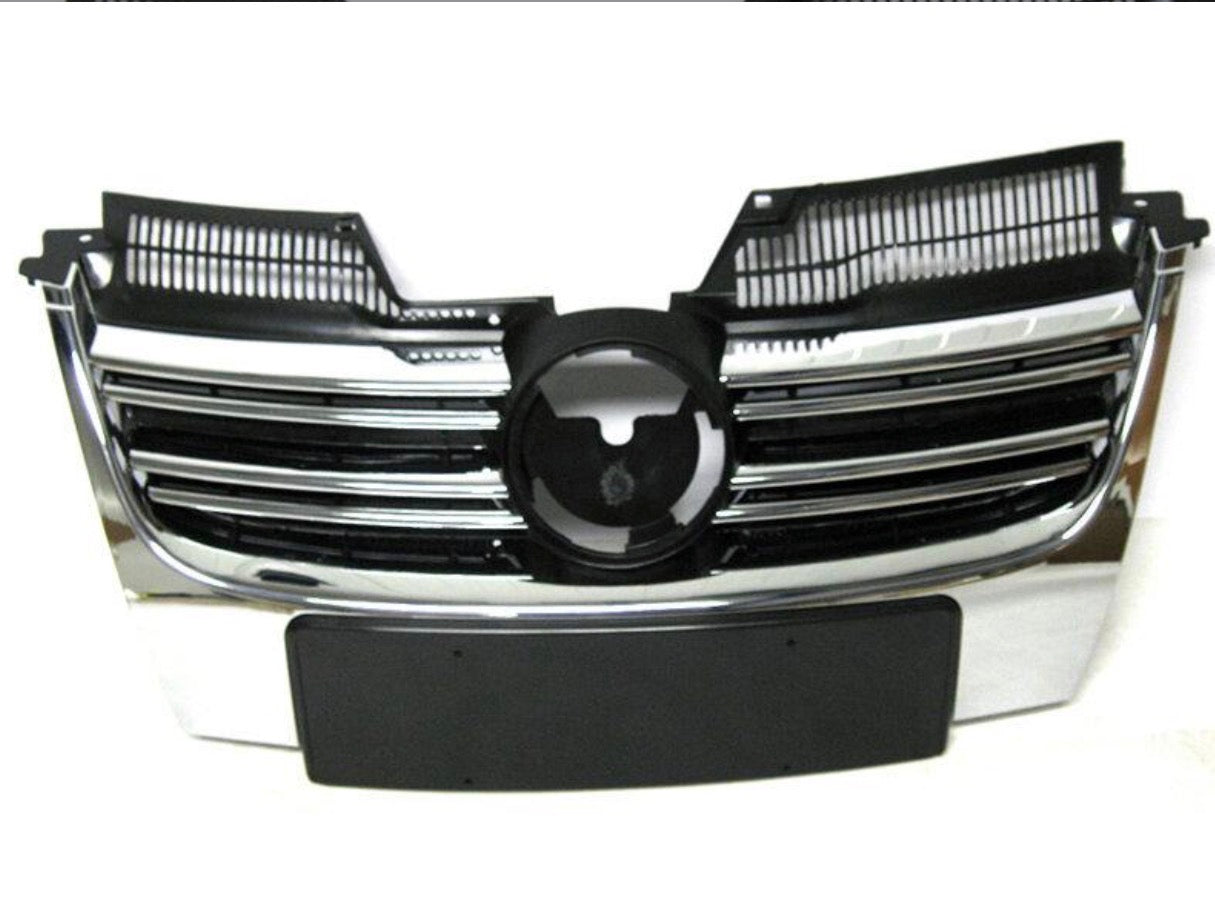 VW MK5 Jetta Chrome Front Grille with Number Plate Holder | Fast Irish Shipping