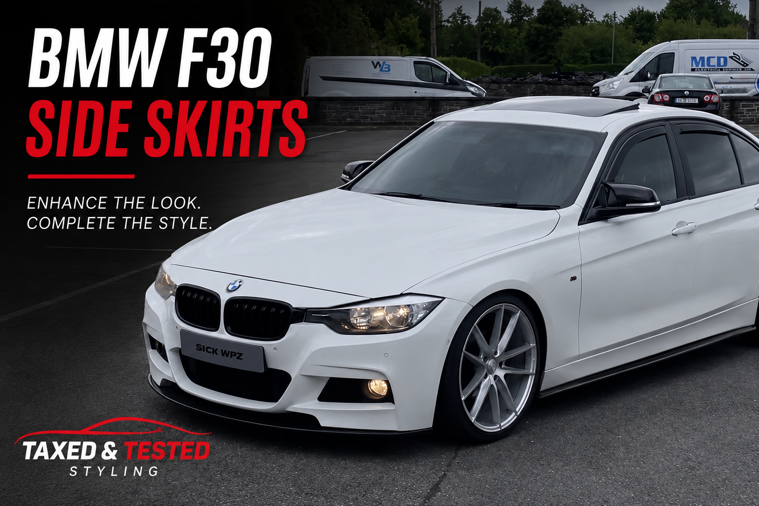 BMW F30/F31 M Sport Gloss Black Side Skirt Extensions | Fast Irish Shipping