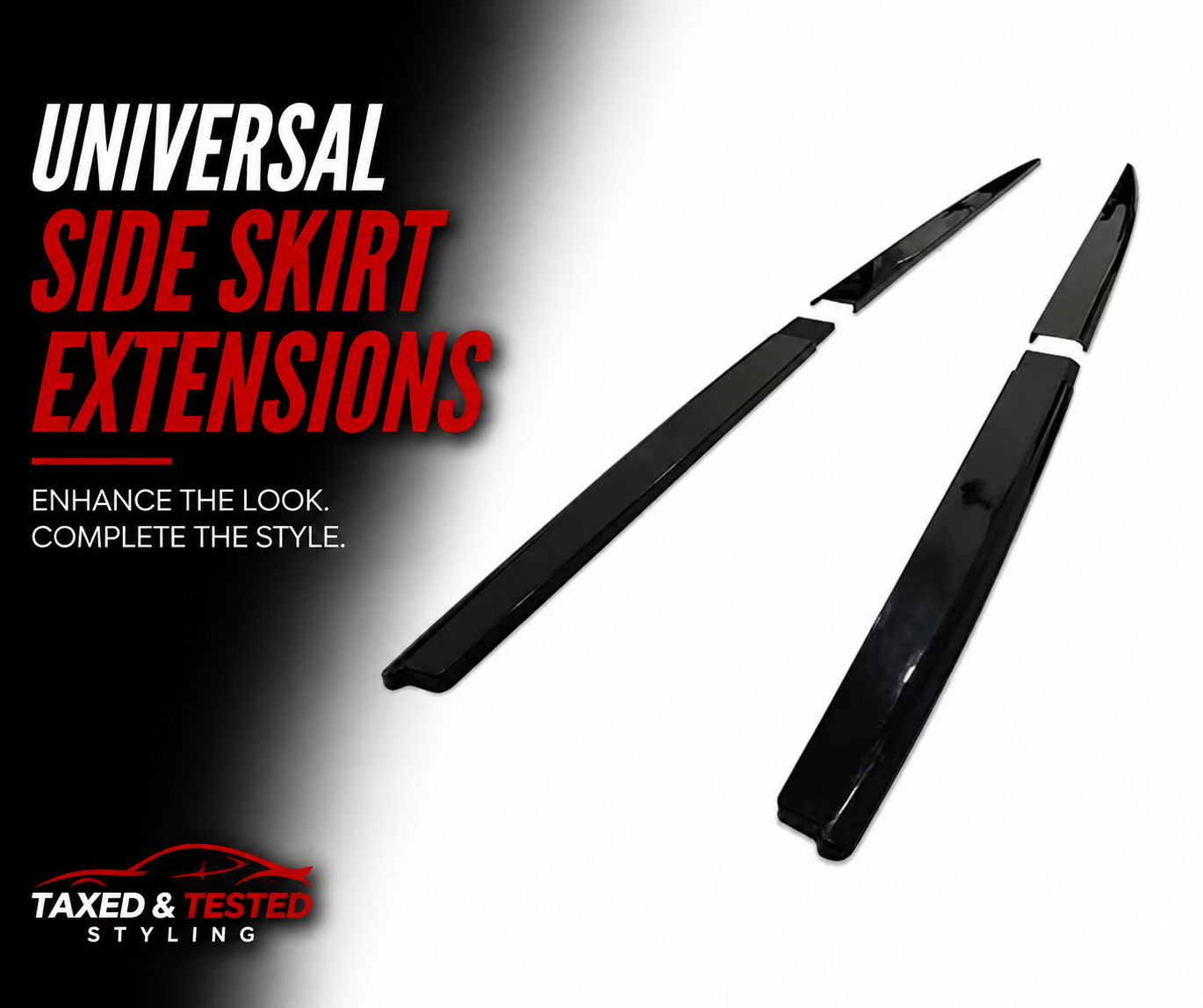 Universal Side Skirt Extensions Gloss Black | BMW Audi VW Ireland