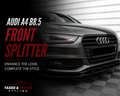 Audi A4 B8.5 Front Splitter Gloss Black | S Line Front Lip | Fast Irish Shipping