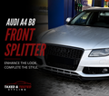 Audi A4 B8 S Line 2008-2012 Gloss Black Front Splitter | Fast Irish Shipping