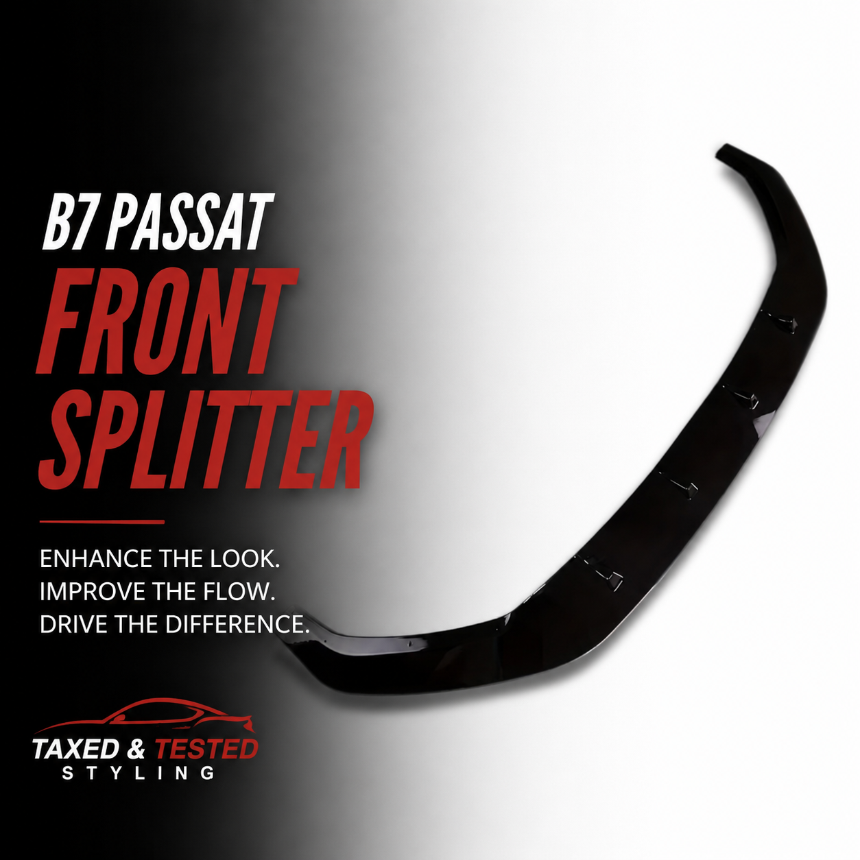 VW Passat B7 3 Piece Front Splitter Gloss Black | Front Lip Kit | Fast Irish Shipping