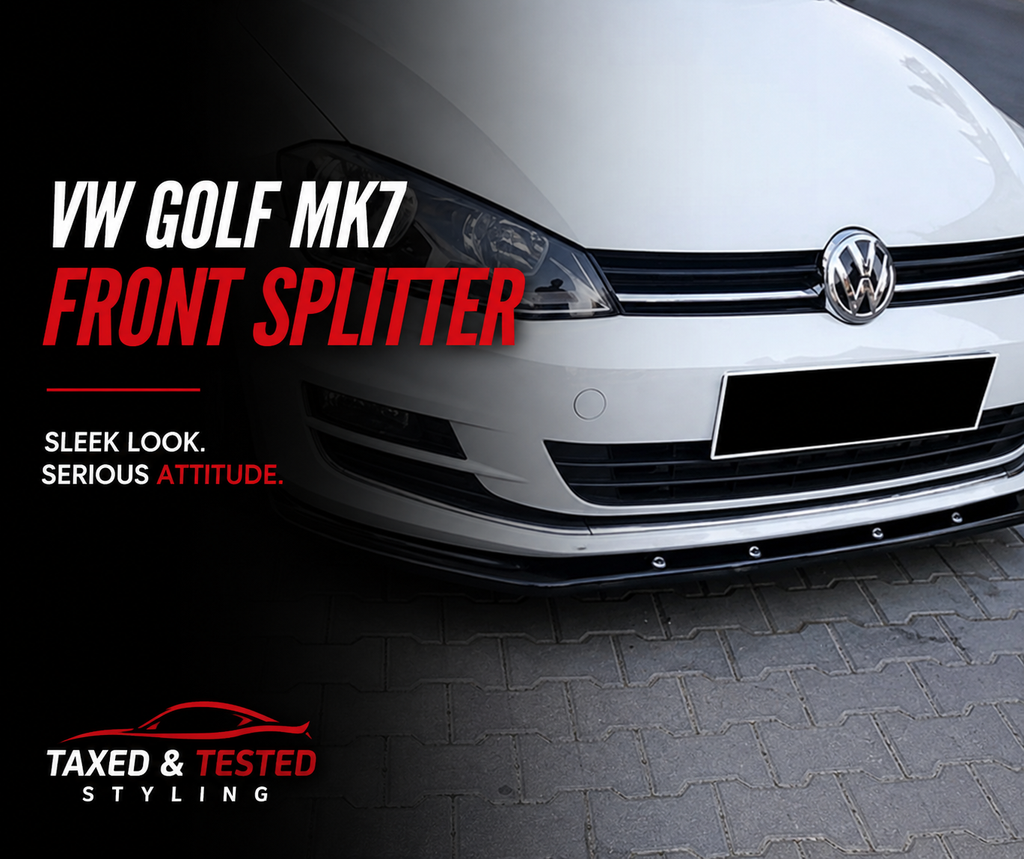 VW Golf MK7 Gloss Black One-Piece Front Splitter | GTI GTD R Line R | Fast Irish Shipping