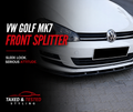 VW Golf MK7 Gloss Black One-Piece Front Splitter | GTI GTD R Line R | Fast Irish Shipping